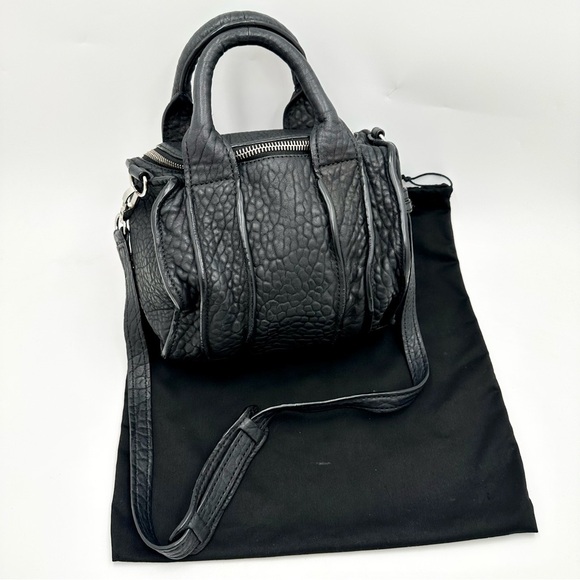ALEXANDER WANG Pebbled Lambskin Inside Out Rockie Black Clear Resin Hardware - Picture 10 of 15